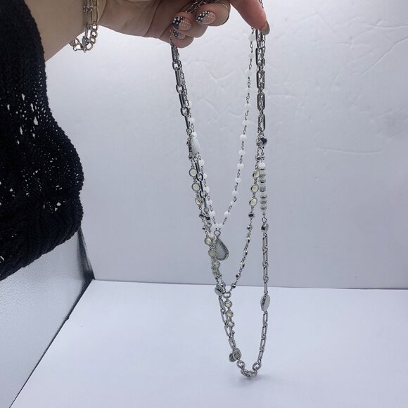 White House Black Market Layered Multi-Strand Silver-Tone Necklace - Picture 2 of 4